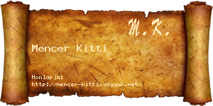 Mencer Kitti névjegykártya